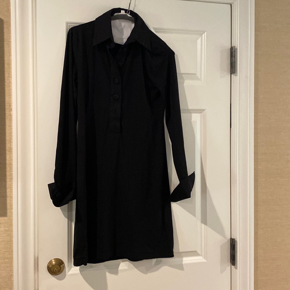 Anne Fontaine black dress- stunning! Covered buttons, excellent used condition.